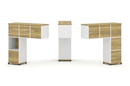 Concept Надставка низкая CN.ONN-006 Дуб Винченцо/Белый Бриллиант/Металл Черный 1099*365*1130 - Фото предпросмотра