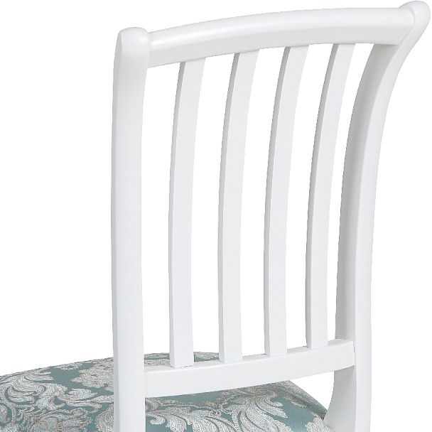 Комплект деревянных стульев с мягким сиденьем Бэль Белая эмаль/Бирюзовый жаккард, 2 шт. - Вид 10