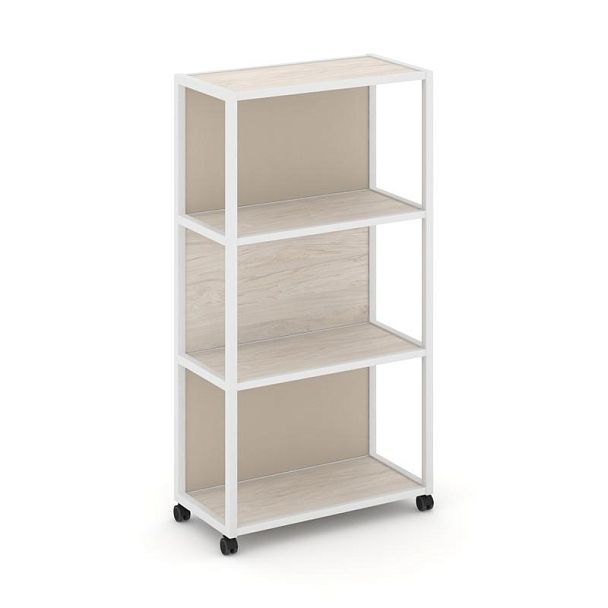 Shelf Mobile Стеллаж 4 уровня 1 секция VR.LT-STK-404.06 Денвер Светлый/Металл Белый/W-04 600*400*1523 - Вид 1