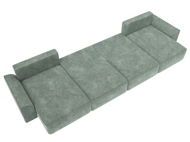 Диван п-образный Лига-048 НПБ лонг Велюр зеленый - Вид 9