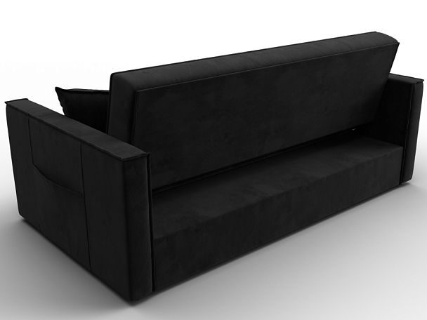 Диван прямой Лига-104 (160) Велюр черный - Вид 5