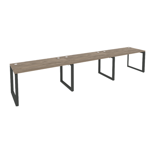 Onix Рабочая станция на О-образном м/к O.MO-RS-3.3.7 Тиквуд темный/Антрацит металл 4140*720*750 - Вид 1