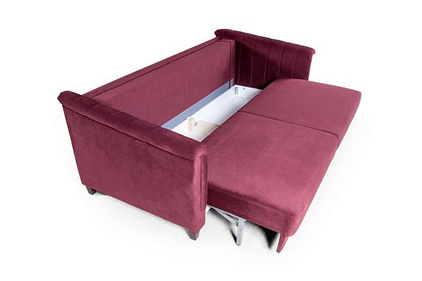 Amsterdam диван-кровать трехместный прямой, велюр красный - Вид 5