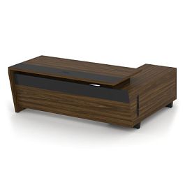 Корнер Стол руководителя с тумбой COR.SRT-20 (L) Орех Лоренцо/Графит/Металл Графит 2000*1800*750 - Фото предпросмотра