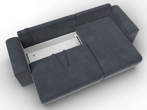 Диван угловой Лига-099 угол универсальный Велюр серый - Вид 7