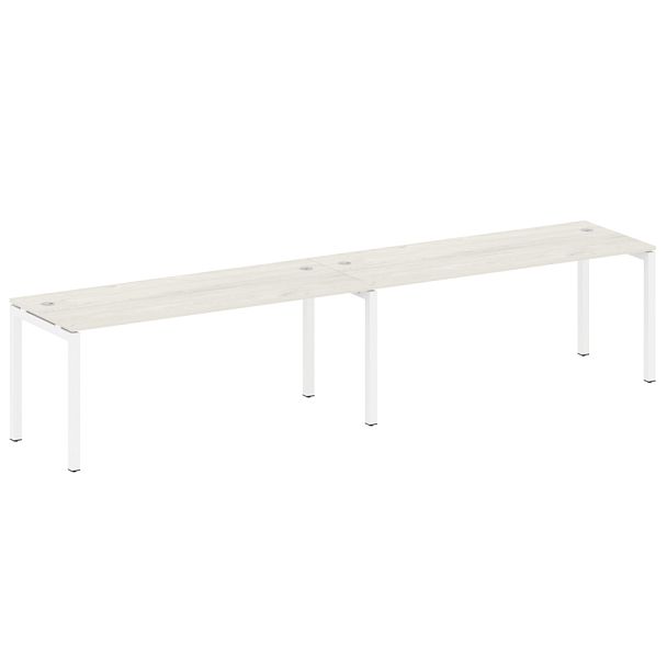 Metal System Quattro Р. ст. на 2 раб. места на П-образном м/к 50БП.СМ-2.5 Дуб наварра/Белый металл 3600*720*750 - Вид 1