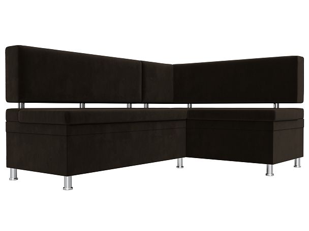 Кухонный уголок Стайл правый (полностью микровельвет коричневый) - Вид 3