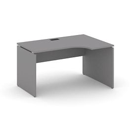 Стайл Проджект Стол рабочий эргономичный SN-D.SPA-012(R) Серый Пепел/Черный Заглушка 1580*700/980*75 - Фото предпросмотра