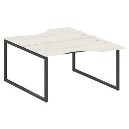 Metal System Quattro Р. ст. криволинейная на О-образном м/к 40БО.РАС-СА-2.2 Дуб наварра/Антрацит металл 1400*1835*750 - Фото предпросмотра