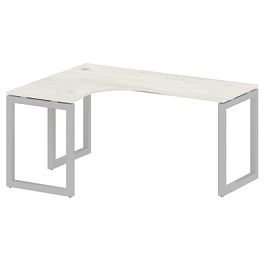 Metal System Quattro Стол криволинейный левый на О-образном м/к 50БО.СА-4 (L) Дуб наварра/Серый металл 1600*1200*750 - Фото предпросмотра