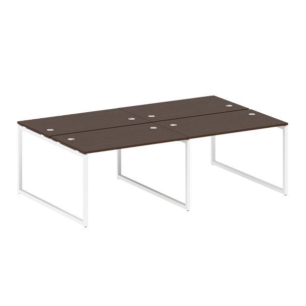 Metal System Quattro Р. ст. на 4 раб. места на О-образном м/к 40БО.СМ-4.2 Венге/Белый металл 2400*1475*750 - Вид 1