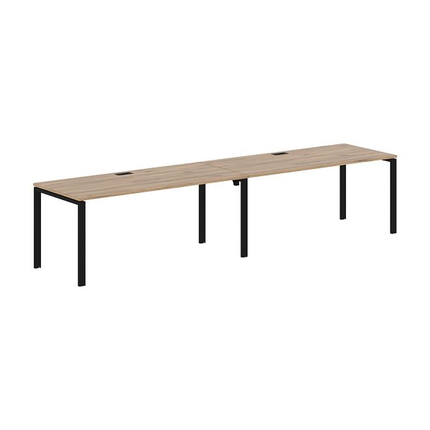 Стол 2-х местный EUWST 3580 Дуб Денвер светлый/Черный 3526х800х750 EDIS - Вид 1