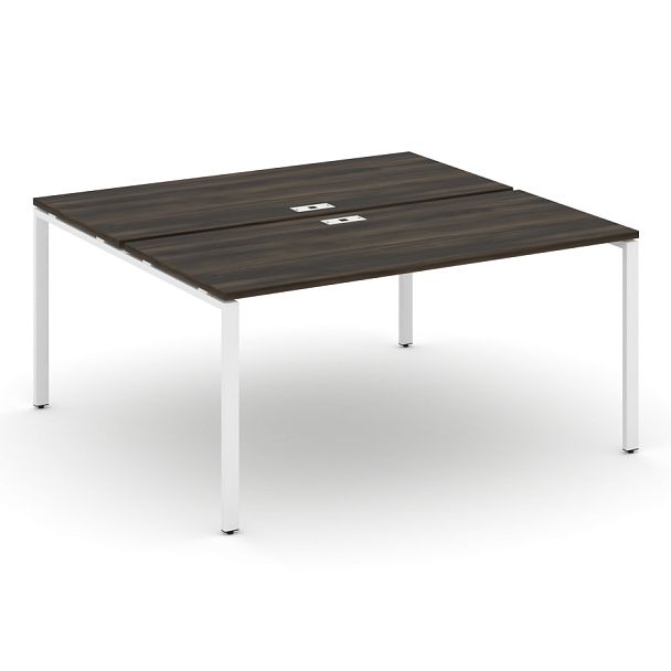 Concept Рабочая станция на 2 места CN.DRS-004 Дуб Мали/Металл Белый 1580*1480*750 - Вид 1