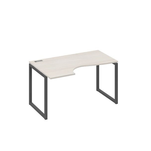 Стол эргономичный левый "Классика" на металлокаркасе QUATTRO A4 А4 Б4 043 БП дуб / металлокаркас антрацит - Вид 1