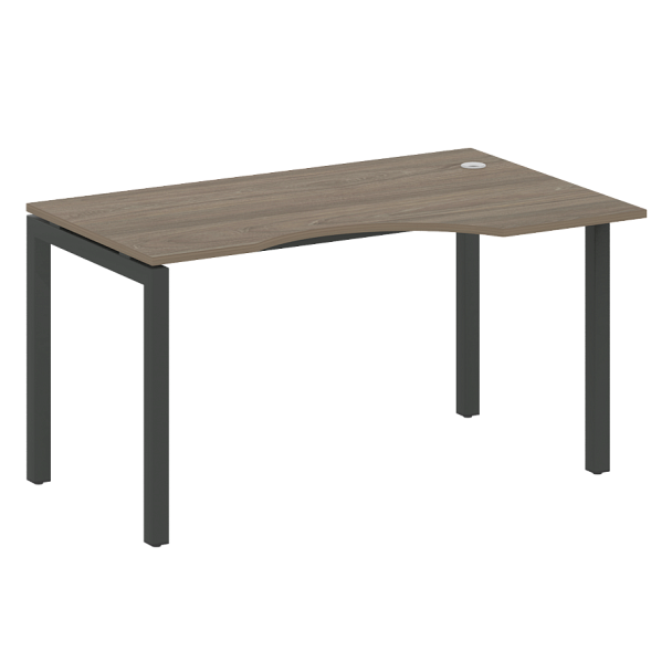 Metal System Quattro Стол криволинейный правый на П-образном м/к 50БП.СА-2 (R) Вяз/Антрацит металл 1400*900*750 - Вид 1