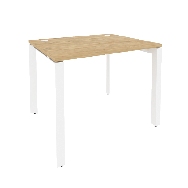 Onix Стол рабочий на П-образном м/к O.MP-SP-1.8 Тиквуд светлый/Белый металл 980*800*750 - Вид 1