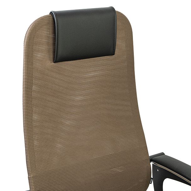 Кресло BRABIX PREMIUM "Ultimate EX-801" хром, плотная двойная сетка Х2, черное/коричневое, 532920 - Вид 14