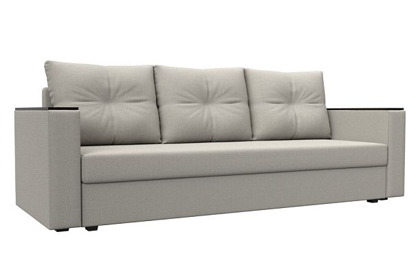 Диван прямой Атланта Лайт без стола Рогожка бежевый - Вид 1