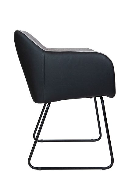 Стул / Bravo / серая ткань / черная экокожа - Вид 3