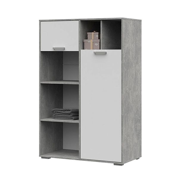 Денвер ШК-03 Шкаф (1000 х1513х504) ателье светлый/белый - Вид 1