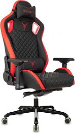Кресло игровое Knight Titan черный/красный ромбик экокожа с подголов. крестов. металл - Фото предпросмотра