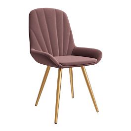 Стул ЮККИ Основание №1 Конус Золотое Велюр тип 2 Какао - Фото предпросмотра