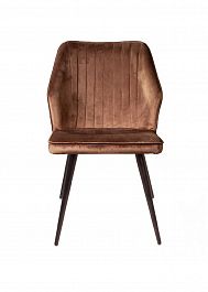 Стул Berg поворотный 90 градусов, функция возврата, антишум бархат коричневый 12/ черный конус - Фото предпросмотра