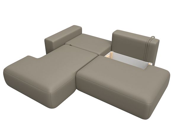 Диван угловой Лига-036 НПБ Модерн левый угол Экокожа бежевый - Вид 8