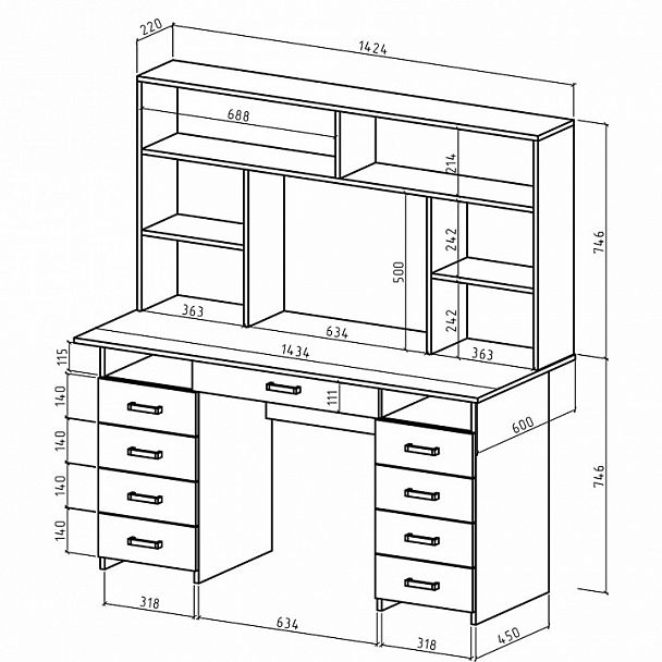 Стол компьютерный Лайт-9Я СН - Вид 2