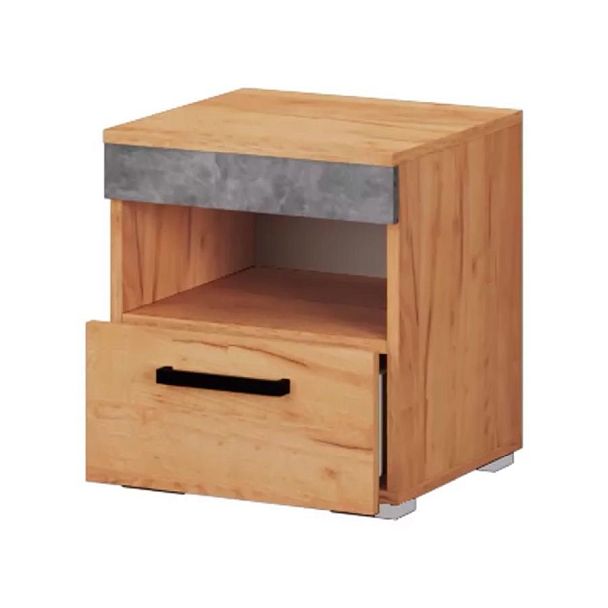 Тумба прикроватная Адель (400*450*380) дуб крафт золотой/ателье светлое - Вид 1