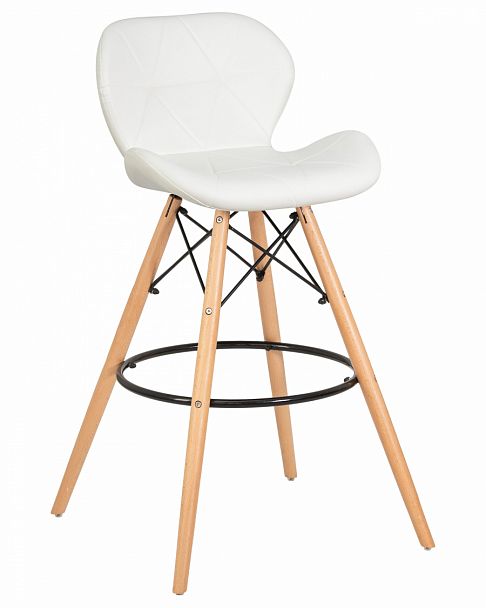 Стул барный DOBRIN BUTTERFLY BAR (ножки светлый бук, цвет белый) - Вид 1