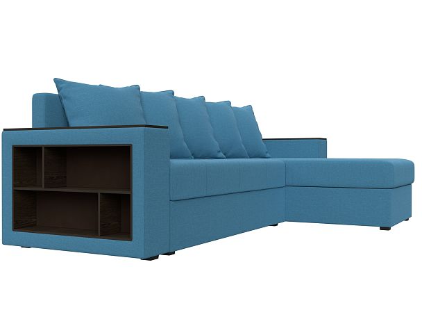 Диван угловой Дубай Лайт правый угол Рогожка голубой - Вид 3