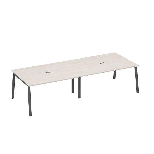 Стол 320x124 с металлокаркасом TRE для переговоров A4 А4 Б3 133-2 БП дуб / металлокаркас антрацит - Вид 1