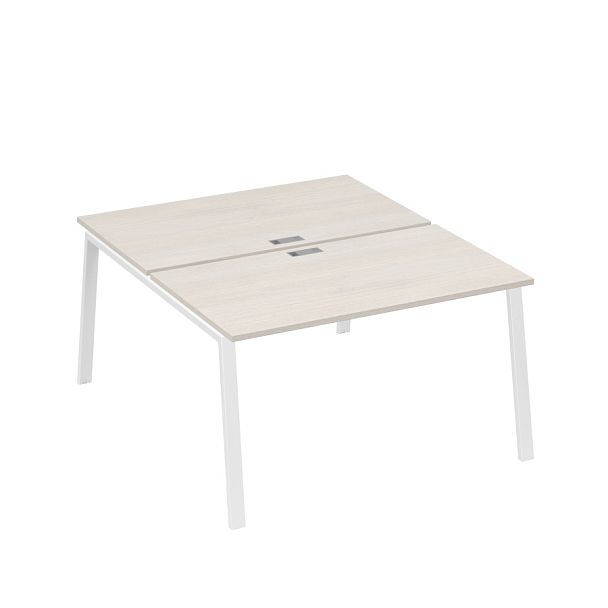 Рабочая станция каркас TRE 2х140 офисная A4 А4 Б3 177  БП дуб / металлокаркас белый - Вид 1