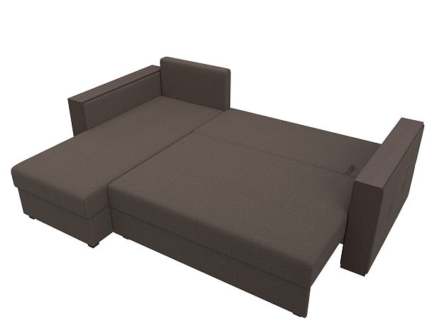 Диван угловой Валенсия Лайт левый угол Рогожка коричневый - Вид 8