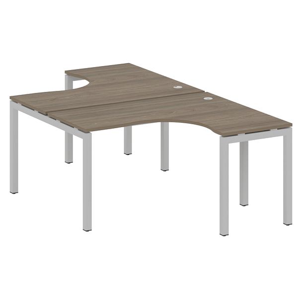 Metal System Quattro Р. ст. криволинейная на П-образном м/к 50БП.РАС-СА-2.3 Вяз/Серый металл 1400*2435*750 - Вид 1