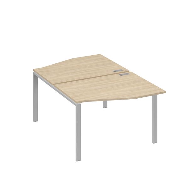 Рабочая станция столы Техно на металлокаркасе UNO (2х120) A4 А4 Б1 189 БП дуб скандинавский / металлокаркас серый - Вид 1