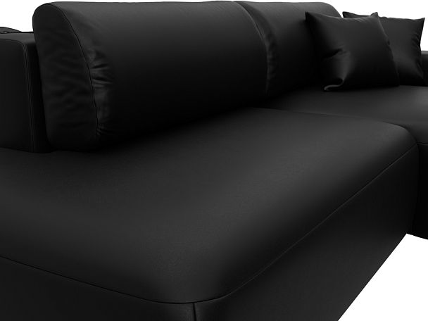 Диван угловой Лига-036 НПБ Модерн правый угол Экокожа черный - Вид 4