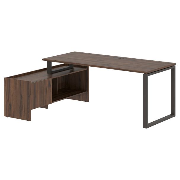 Стол с тумбой EQCT 19814 Дуб Денвер темный/Мокко 1960х1400х750 EDIS - Вид 1