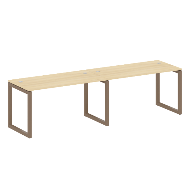 Metal System Quattro Р. ст. на 2 раб. места на О-образном м/к 50БО.СМ-2.3 Акация/Мокко металл 2800*720*750 - Вид 1