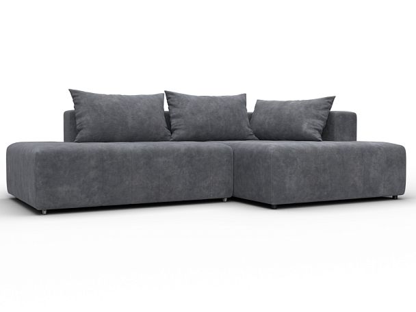 Диван угловой Лига-103 НПБ угол правый Велюр серый - Вид 1