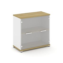 Concept Шкаф 1 широкая секция, 2 ниши CN.STS.E-213 SM W Дуб Винченцо/Белый Бриллиант/Металл Белый/Сатин 836*420*818 - Фото предпросмотра