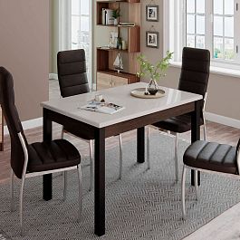 Стол обеденный Бостон-1 (750х1100х690) венге/белый гранит - Фото предпросмотра