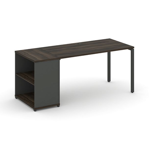 Concept Стол рабочий с опорным стеллажом CN.SP-202 Дуб Мали/Антрацит/Металл Антрацит 1600*720*750 - Вид 1