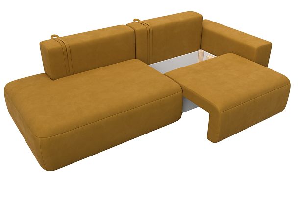 Диван прямой Лига-036 НПБ Модерн подлокотник справа Велюр желтый - Вид 7