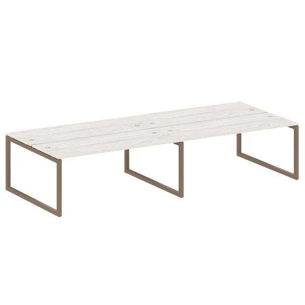 Metal System Quattro Р. ст. на 4 раб. места на О-образном м/к 50БО.СМ-4.5 Дуб наварра/Мокко металл 3600*1475*750 - Вид 1