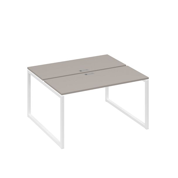 Станция (2х140) офисная с металлокаркасом QUATTRO A4 А4 Б4 171 БП мокко премиум / металлокаркас белый - Вид 1