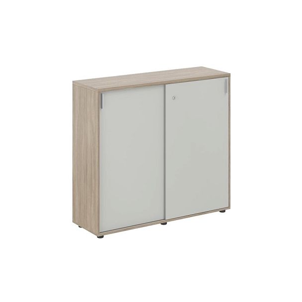 Шкаф купе 1238х400х1125 средний, с замком / корпус: дуб темный, фасады: серый бархат Сигма / Sigma - Вид 1