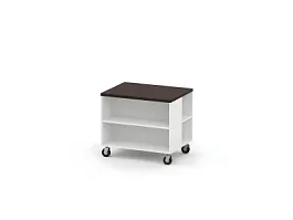 БЕРЛИН / BERLIN Тумба для копира на роликовых опорах 800х600х640 Венге/Белый - Фото предпросмотра
