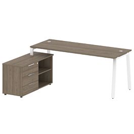 Metal System Р. ст. с тумбой на А-образном м/к БА.РС-СТС-2.5 (L) Вяз/Белый металл 1900*1520*750 - Фото предпросмотра